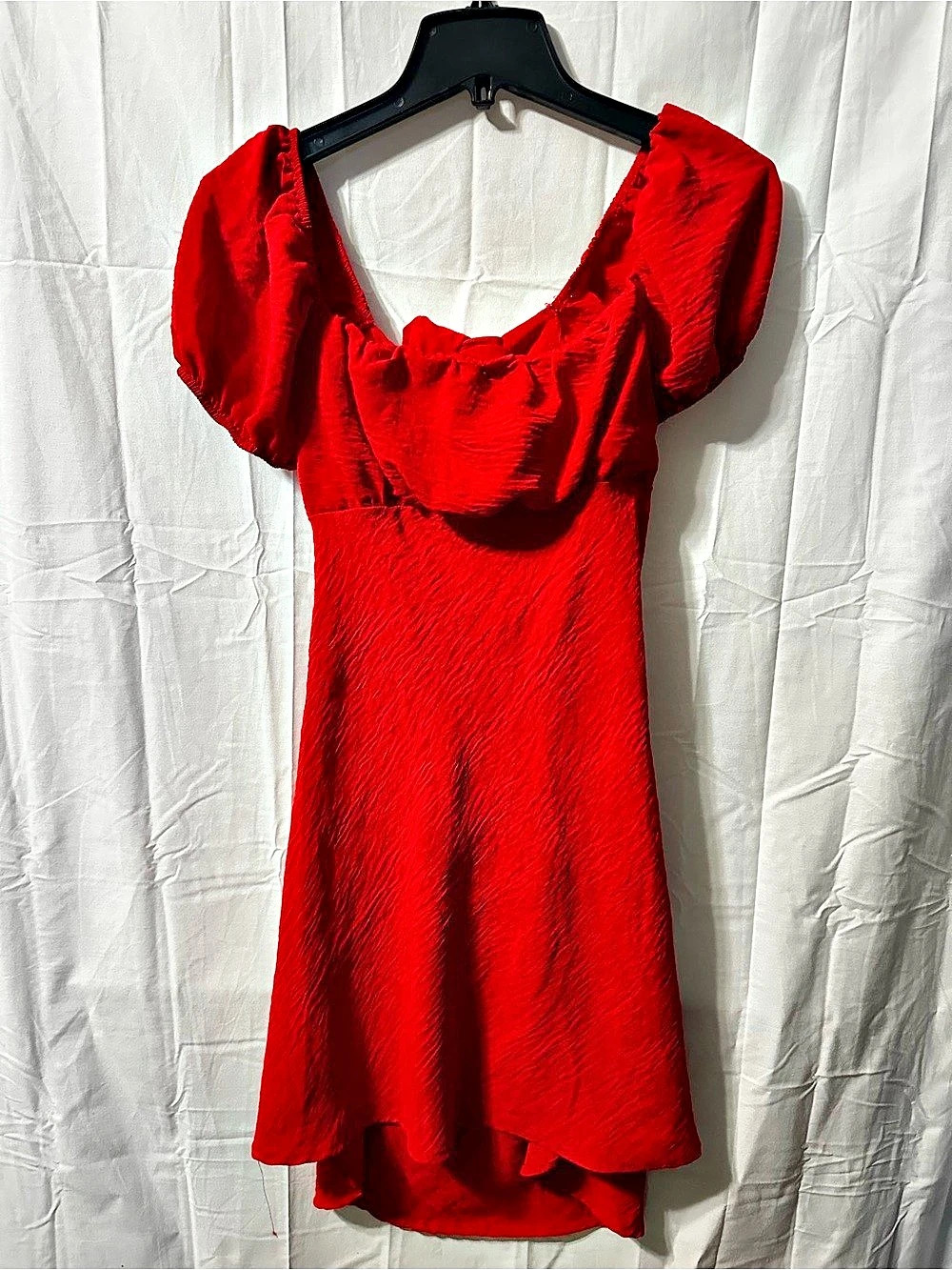 Altard State Red Puff Sleeve Mini Dress Large